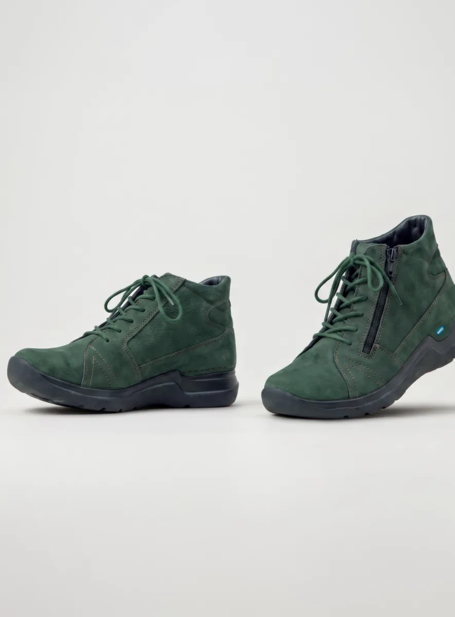 Wolky Why - green nubuck Lace up boots for women