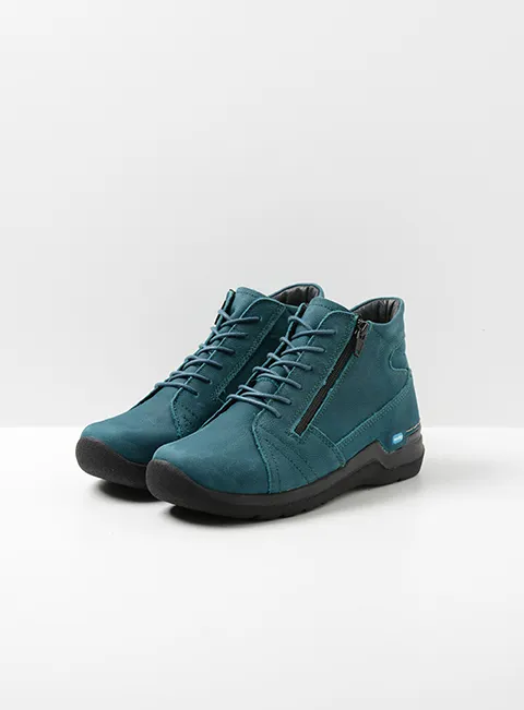 Wolky Why - petrol nubuck Lace up boots for women
