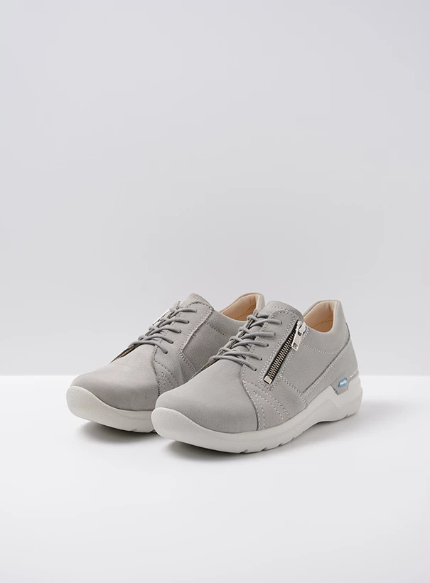 wolky low lace up shoes 06609 feltwell 11206 light grey nubuck front