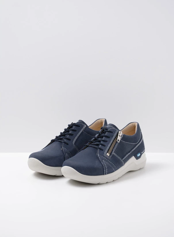 wolky low lace up shoes 06609 feltwell 11820 denimblue nubuck front