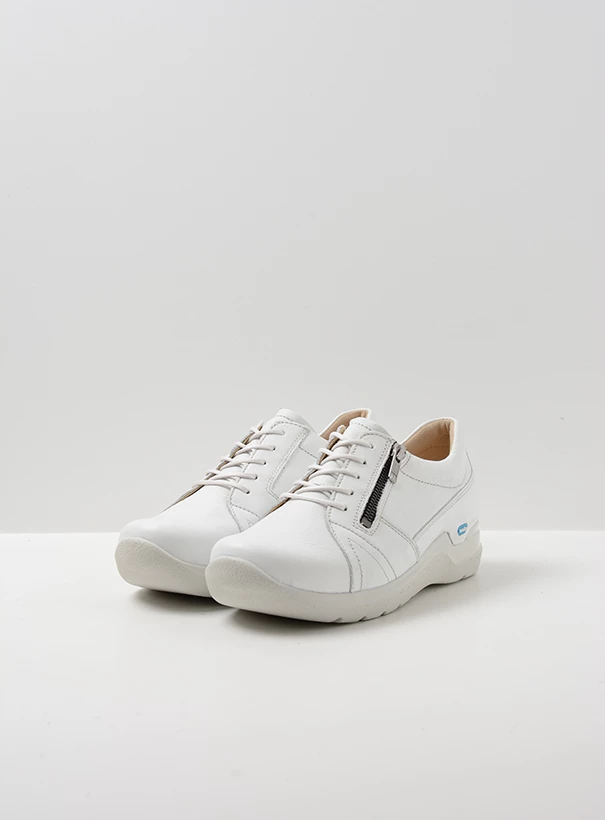 wolky low lace up shoes 06609 feltwell 20100 white leather front