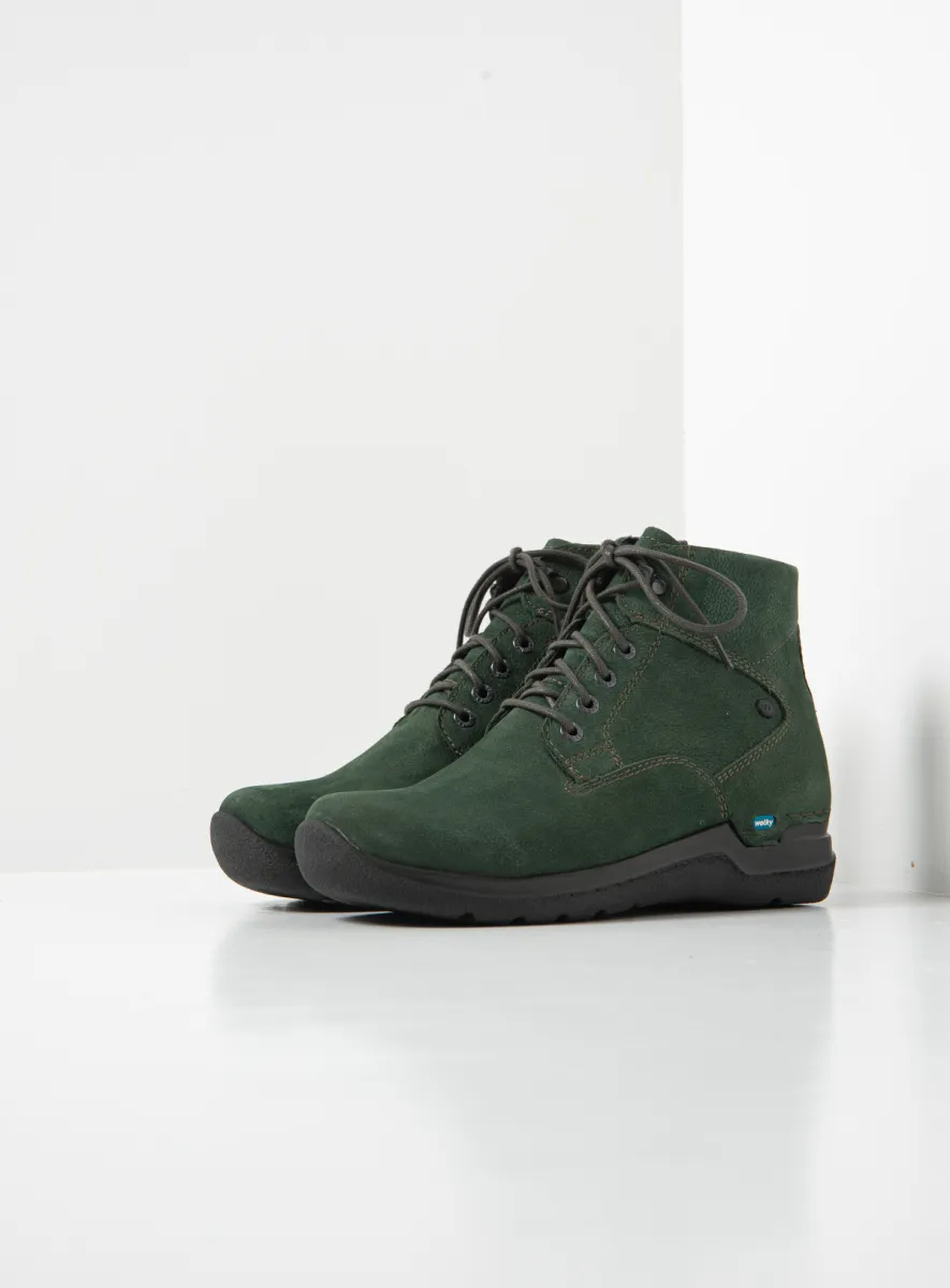 Wolky Whynot HV - green nubuck Arch support shoes for women