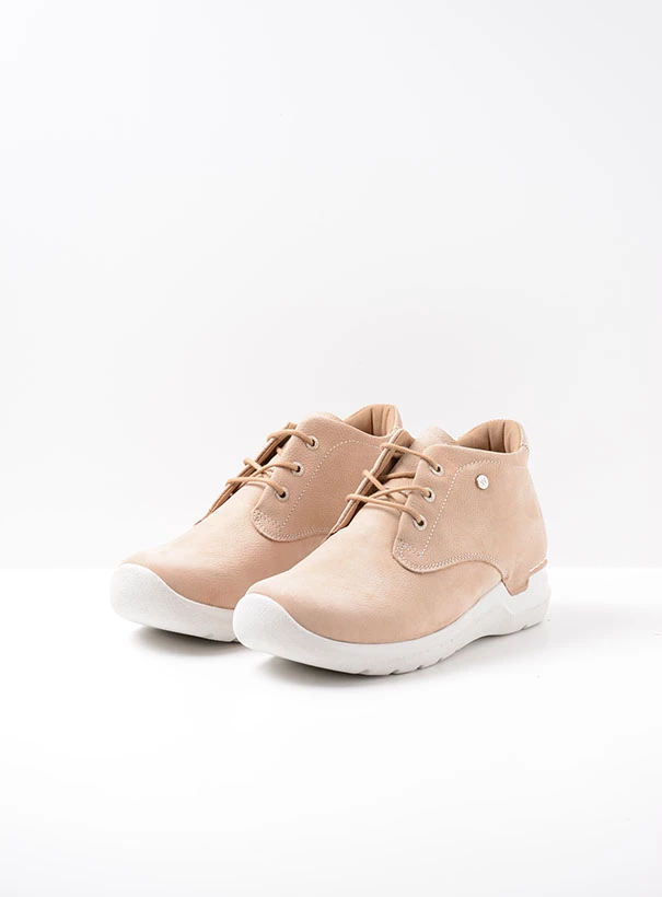 wolky high lace up shoes 06624 truth db 98390 beige nubuck front