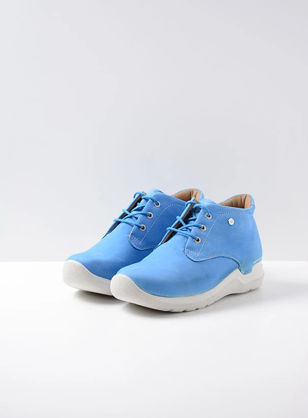 wolky high lace up shoes 06624 truth db 98815 sky blue nubuck front