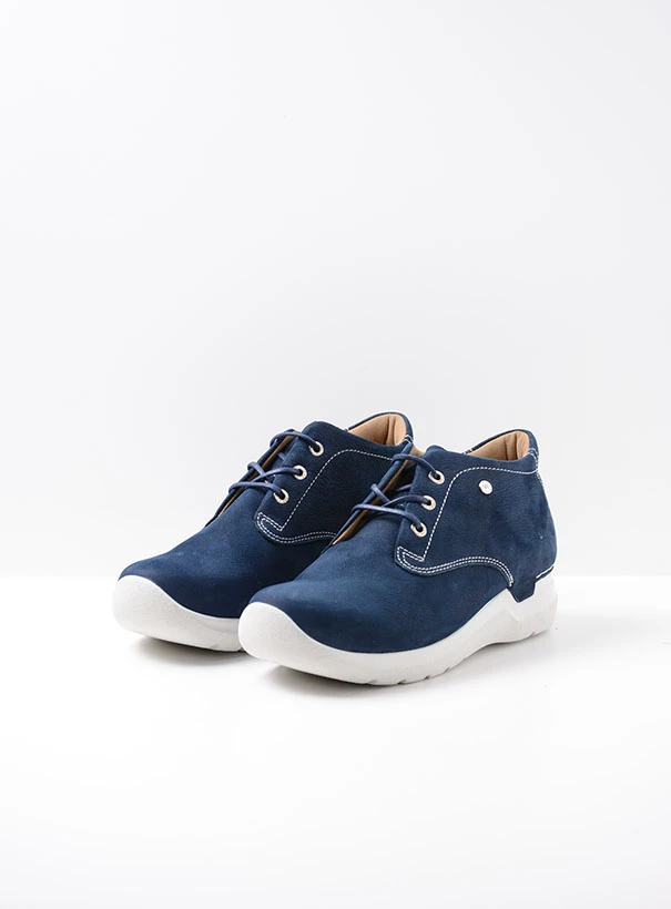 wolky high lace up shoes 06624 truth db 98820 denim nubuck front