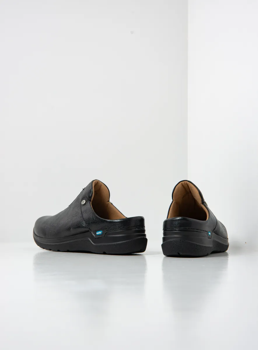 Wolky Holland DB - black metallic leather Clogs for women