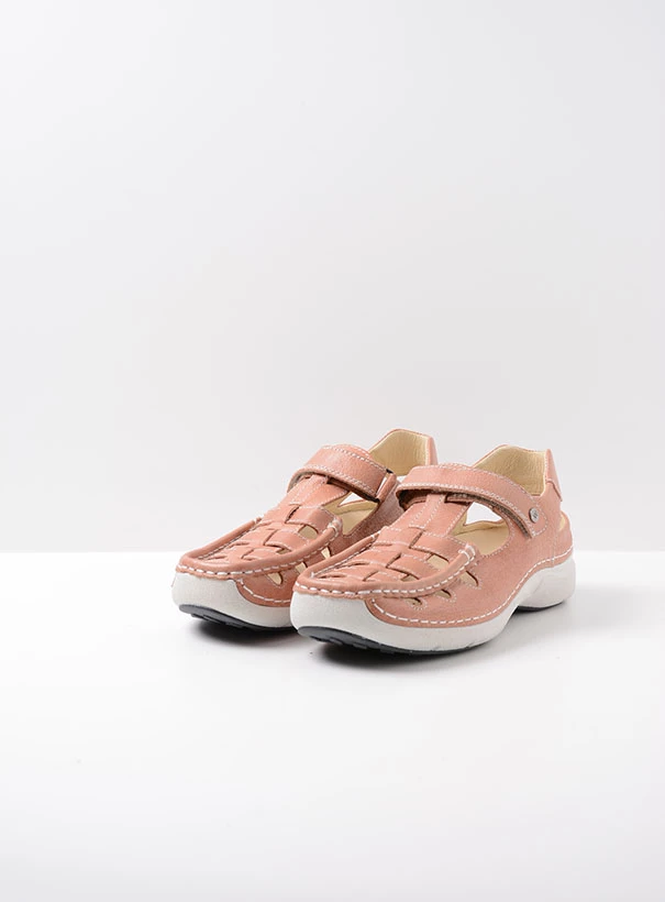 wolky comfort shoes 07204 rolling sun 35435 soft pink leather front