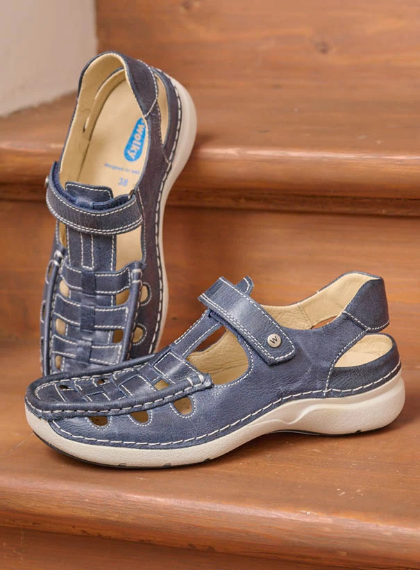 wolky comfort shoes 07204 rolling sun 35800 blue leather sfeer
