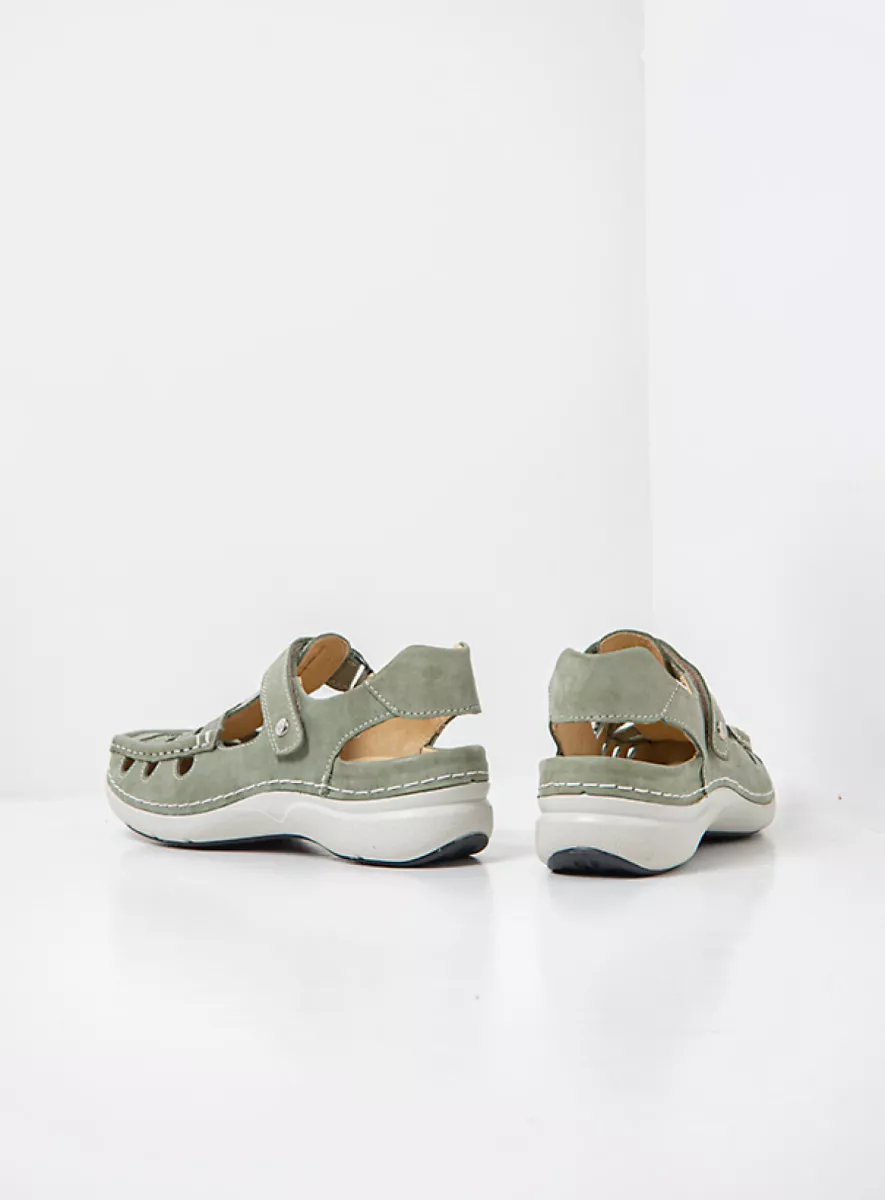 Wolky Comfort shoes 07204 Rolling Sun 36701 sage green effect leather