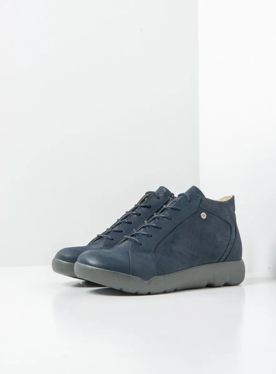 Wolky Lugana - denim effect leather Arch support shoes for women