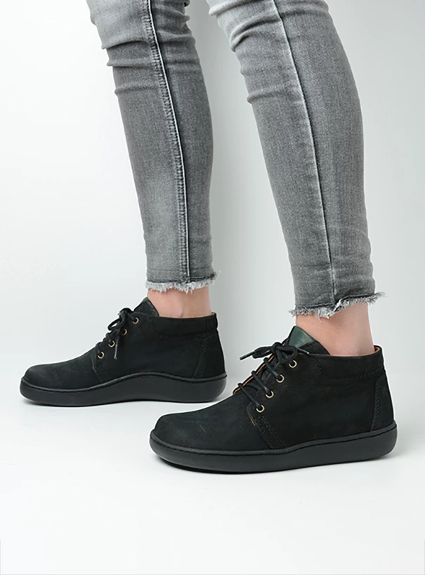 wolky high lace up shoes 08100 kansas lady xw 11000 black nubuck detail