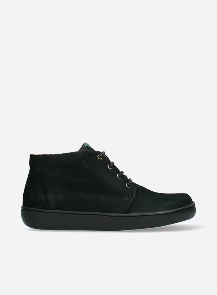 Wolky Kansas Lady - black nubuck Lace up boots for women