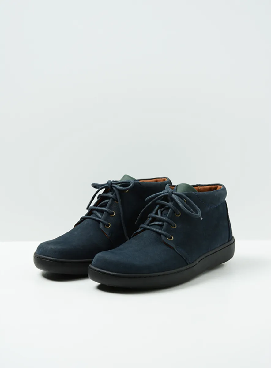 Wolky Kansas Lady - blue nubuck Lace up boots for women