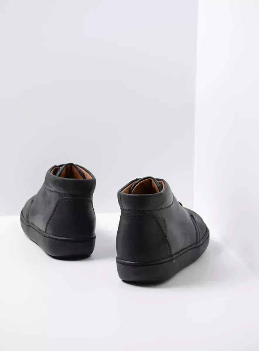 Wolky Kansas Lady - black oiled leather Arch support shoes for women