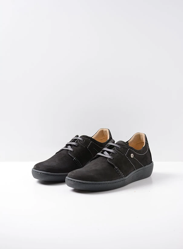 wolky comfort shoes 08125 artemis 50000 black oiled nubuck front