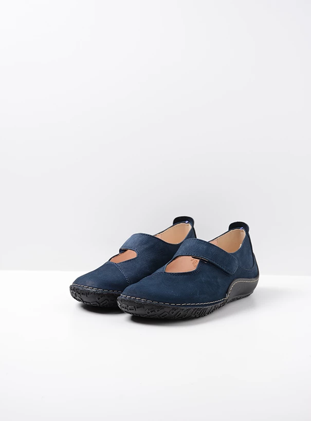 wolky extra wide 08315 fresh 11820 denim nubuck front