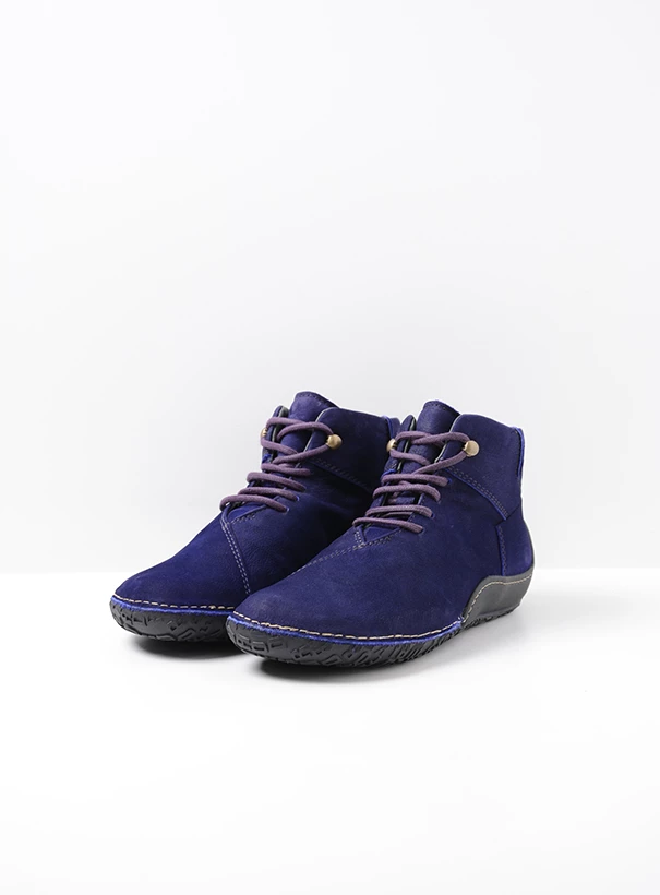 wolky high lace up shoes 08361 mokola 11600 purple nubuck front