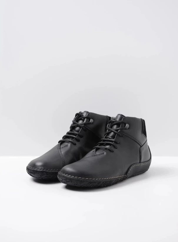 wolky high lace up shoes 08361 mokola 50000 black leather front