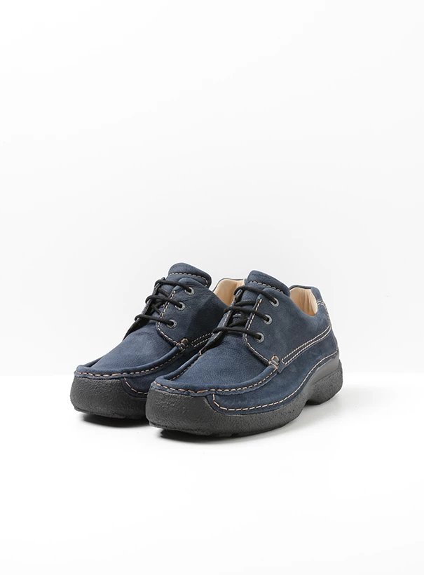 wolky comfortable shoes 09201 roll shoe men 11800 blue nubuck front