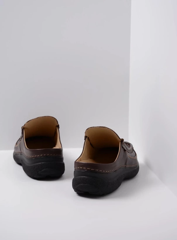wolky comfortable shoes 09210 roll slide men 50300 brown leather back